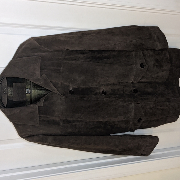 Knightsbridge Heavy Leather Suede Coat Medium - Brown - Picture 3 of 11